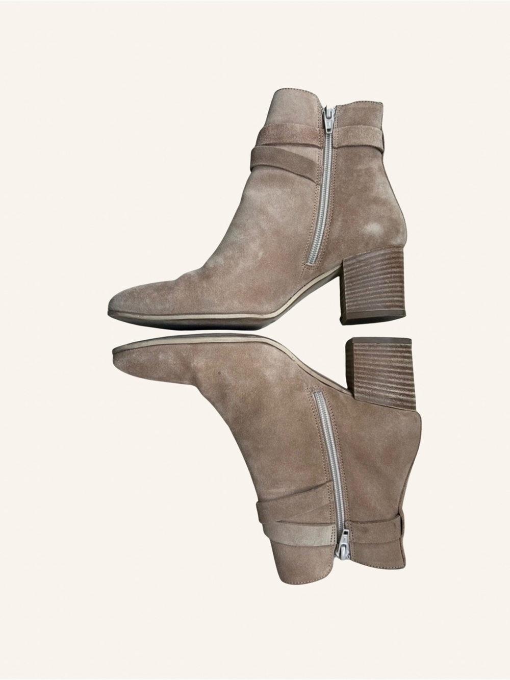 Anthropologie Paola Ferri Alba Moda Tan Suede Ankle Booties Size 7 /37 EURO - Picture 7 of 16